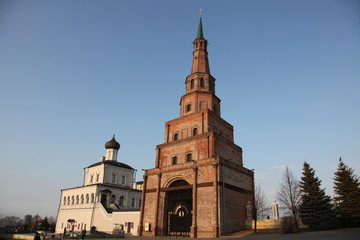 Fototapeta na wymiar Soyembika Tower in Kazan Kremlin. Russian federation. Tatar republic