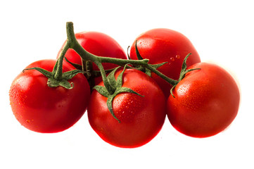 Mature ripe red tomato Isolated on white background