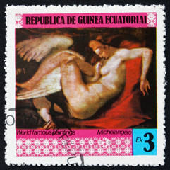 Postage stamp Equatorial Guinea 1978 Leda and the Swan, Painting