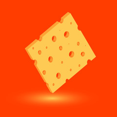 Cheese. Abstract 3D illustration of cheese. Vector illustration.