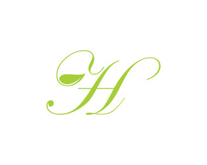 Leaf and Script Letter H