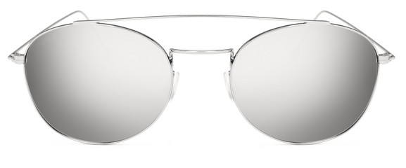 silver sunglasses gray mirror lenses isolated on white background