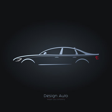 Illustration of abstract car. Vector logo design template.