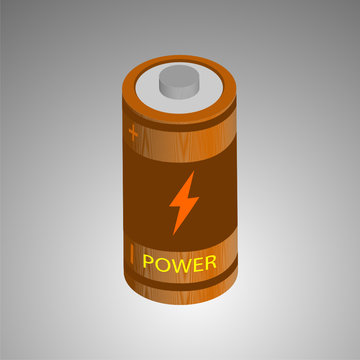 Abstract the battery icon. Power source for modern electronics. Vector battery.