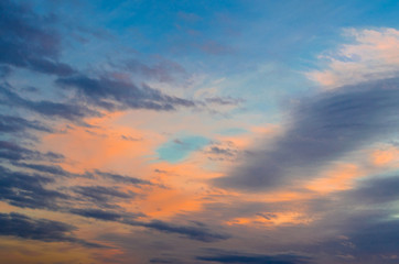 Fototapeta na wymiar Clouds sky evening sunset various types of clouds.