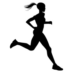 Fototapeta na wymiar female running silhouette