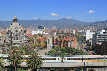 Obraz premium Panorámica, sector centro de la ciudad. Medellín, Antioquia, Colombia.