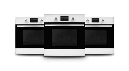 Fototapeta na wymiar Household appliances. Three Oven. Isolated