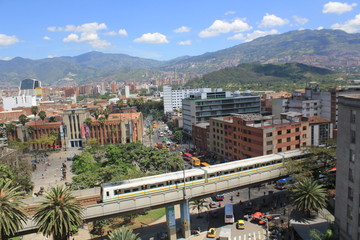 Obraz premium Panorámica, sector centro de la ciudad. Medellín, Antioquia, Colombia.