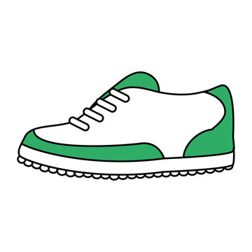 color silhouette cartoon golf shoes port equipment vector illustration