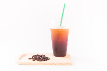 ice black coffee isolate on white background
