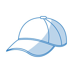 blue shading silhouette cartoon sport cap headwear vector illustration