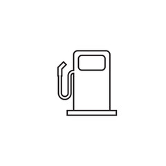 Fuel gas station icon in line style. Car petrol pump flat illustration.