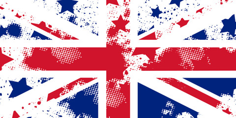 Vector English grunge flag. Union Jack. Using for decoration works.