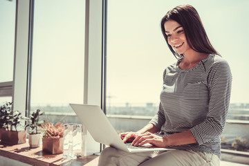Girl with laptop