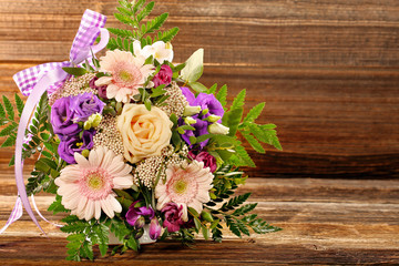 beautiful bouquet of flowers with empty space for text