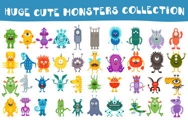 Vector cute monsters collection set © lembergvector