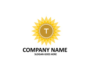 T Letter Sun Logo