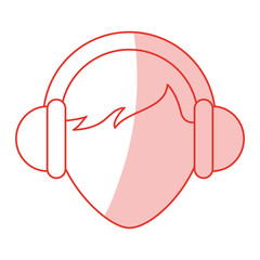 red shading silhouette cartoon faceless male customer service with handset vector illustration