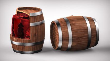 Cross section of the wine barrel.