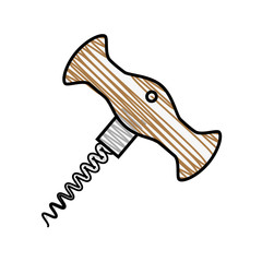 Corkscrew kitchen utensil icon vector illustration graphic design