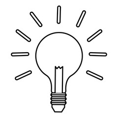 outline bulb light idea business innovation vector illustration