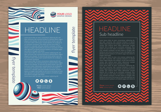 Multipurpose Flyer Layout with Colorful Patterned Borders