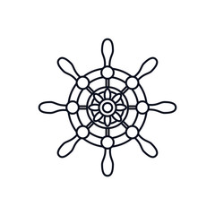rudder wheel icon over white background. vector illustration