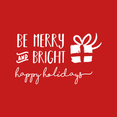 Merry Christmas holiday lettering illustration