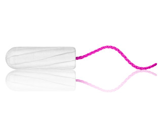 Menstrual tampon close-up isolated on a white background