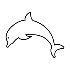 dolphin icon over white background. vector illustration