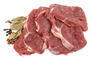 beef on a white background