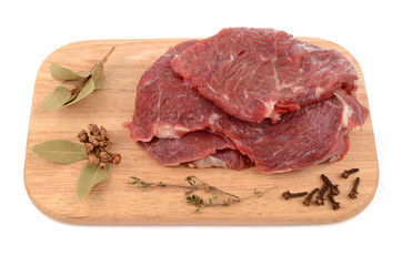 beef on a white background