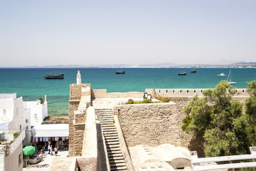 Old stone fortress (ribat) with in the city of Monastir