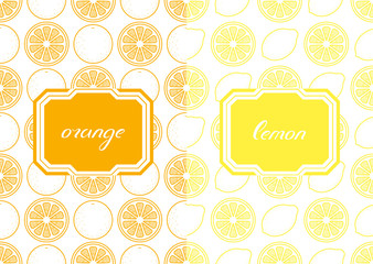 Seamless patterns with lemon and orange