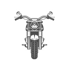 Chopper motorcycle front side isolated