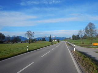 sunny morning in alpine countryside