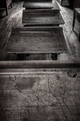 Old School Desks in a Row