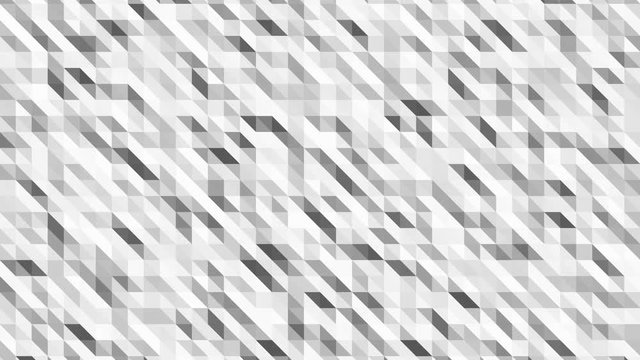 Abstract Polygonal Geometric Surface. Low poly motion background of shifting white grey triangles 4K UHD, FullHD seamless loop animation