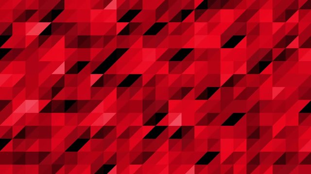 Abstract Polygonal Geometric Surface. Low poly motion background of shifting red grey triangles 4K UHD, FullHD animation