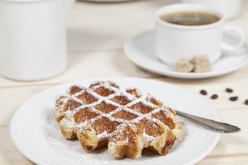 Waffel mit Kaffee