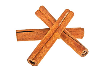 Cinnamon sticks isolated on white background