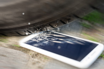 phone run over by car