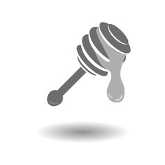 Honey Stick with Dripping Honey Icon Symbol Design. Vector illustration isolated on white background. Flat  icon for apps and websites