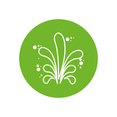 Fototapeta premium creative shapes icon over green circle and white background. vector illustration
