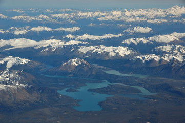 Obraz na płótnie Canvas aerial view of Perito Moreno national park and the northern patagonian ice field