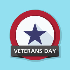 Obraz premium Veterans Day button illustration