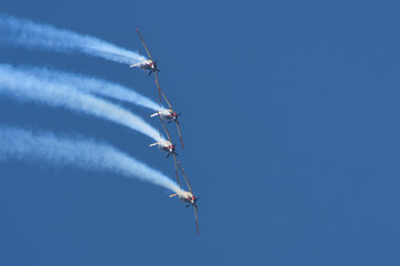 Synchronized flight of 4 planes in the team during Israeli 69st independent day 