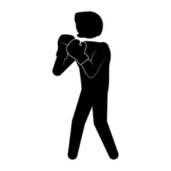 Boxing figther trainning icon vector illustration graphic design