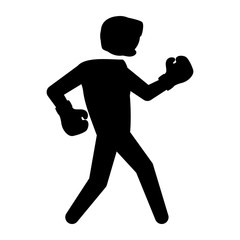Boxing figther trainning icon vector illustration graphic design